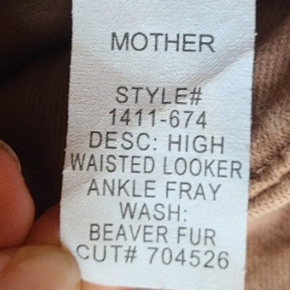 NEW NWOT! MOTHER HIGH WAISTED LOOKER ANKLE FRAY stretch DENIM jeans sz 25 - Picture 9 of 10